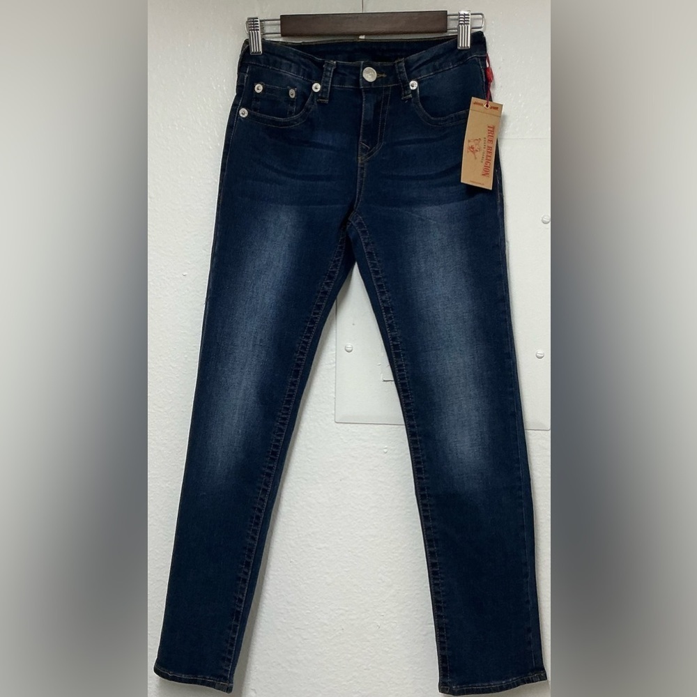 True Religion Boys Dark Wash Slim Fit Jeans